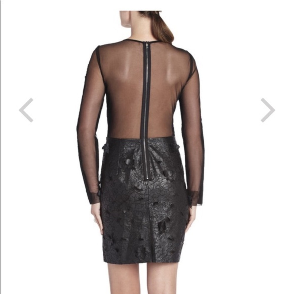 SOLD / BCBG LEATHER MESH DRESS - Picture 6 of 7